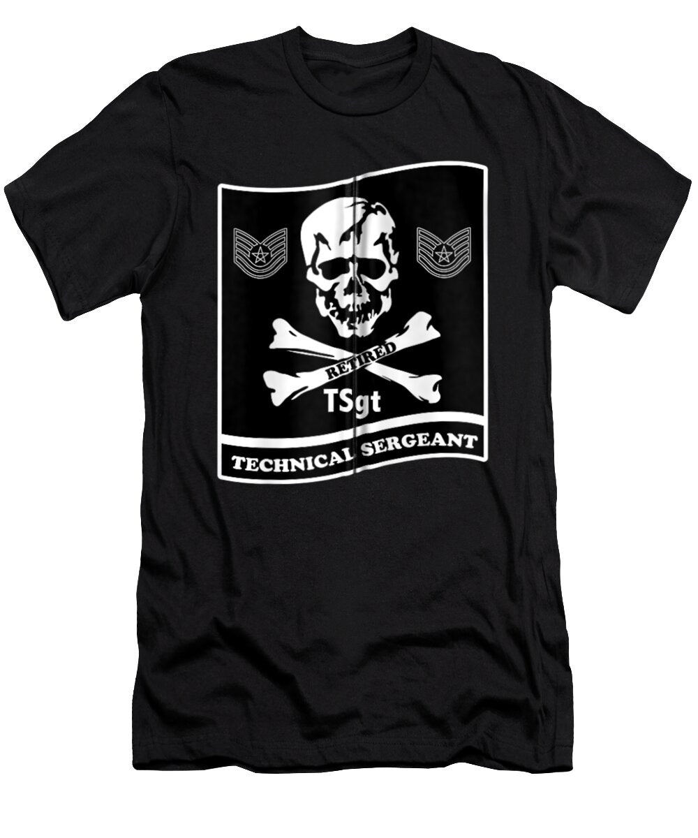 Air Force Technical Sergeant Tsgt Retired Skull Shannon Nelson Art T-Shirt