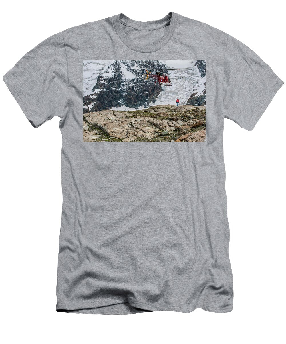 Air Zermatt Rescue Helicopter Picking Thomas Bekker T-Shirt