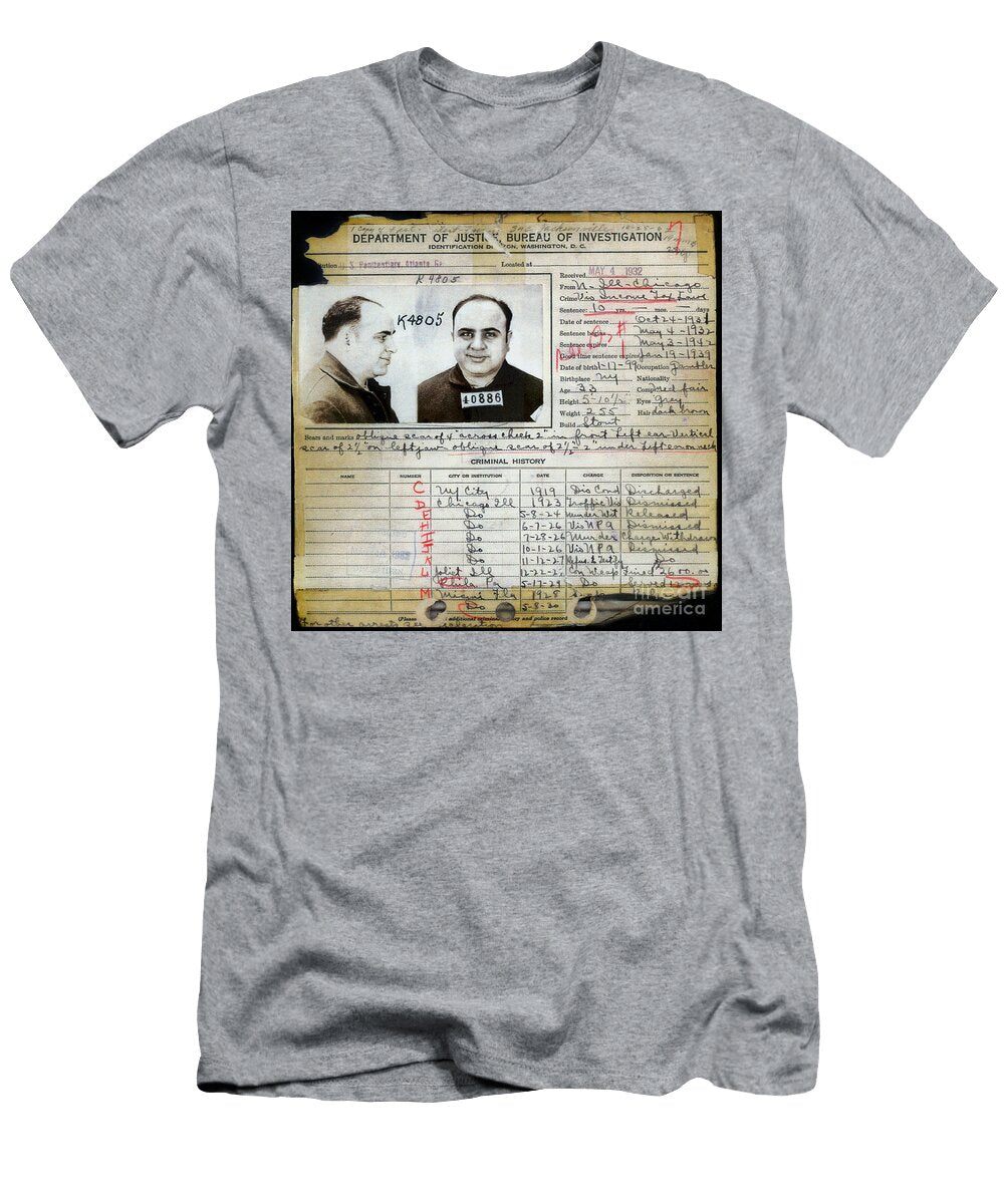 Al Capone Mugshot and Criminal History Jon Neidert T-Shirt