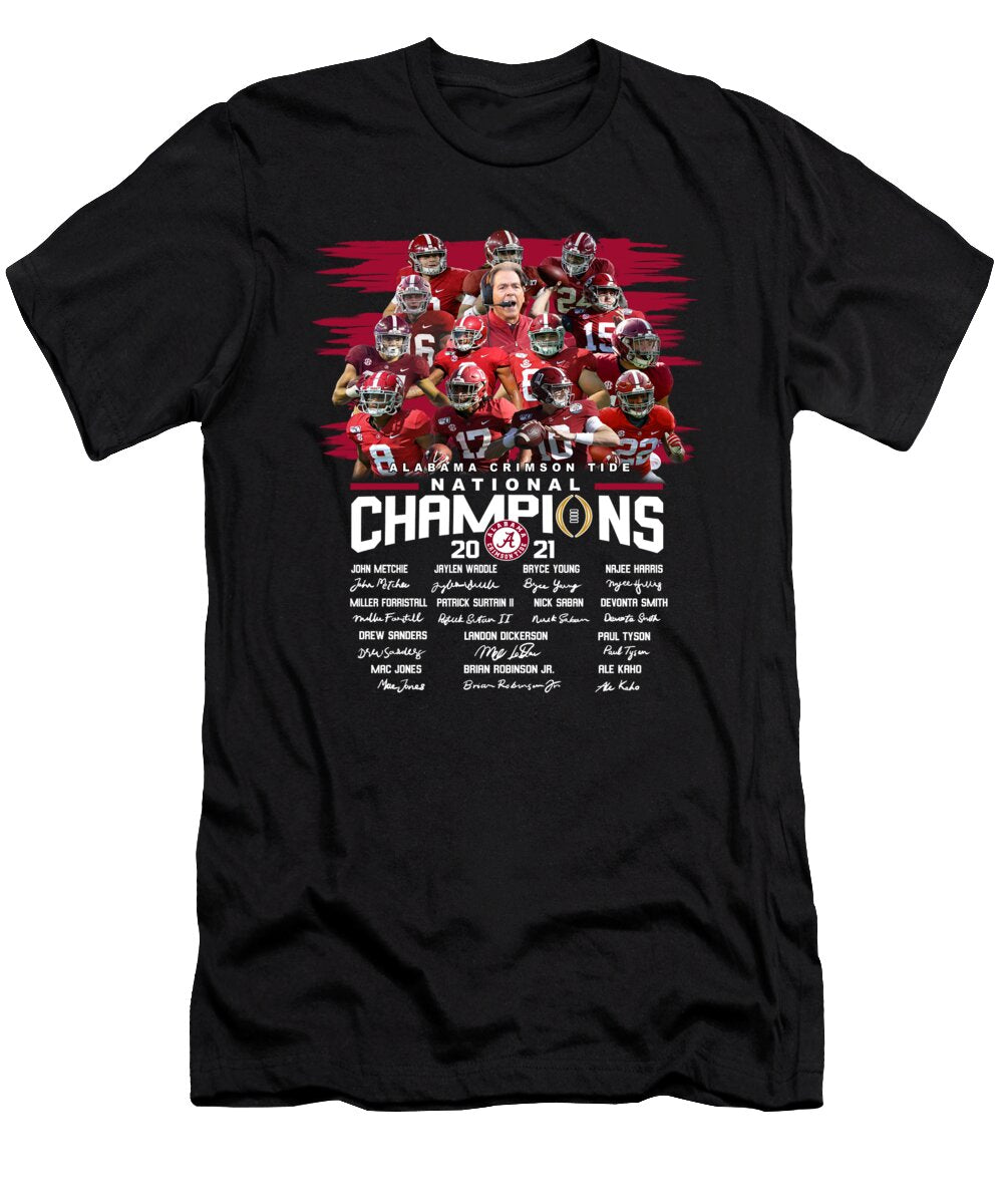Alabama Crimson Tide National Champions 2021 Signatures Th T-Shirt
