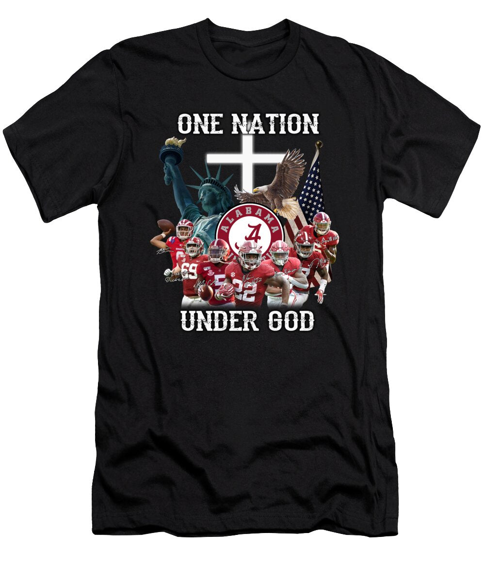 Alabama Crimson Tide One Nation Under God Signatures Th T-Shirt