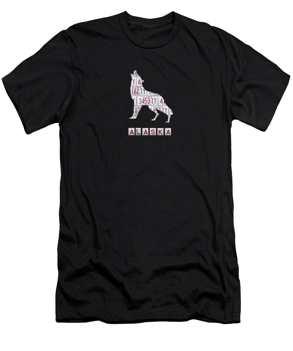 Alaska License Plate Husky Elisabeth Lucas T-Shirt