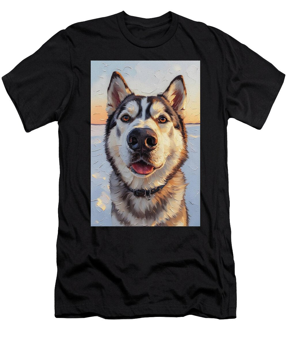 Alaskan Malamute At Sunset Abel Bold T-Shirt