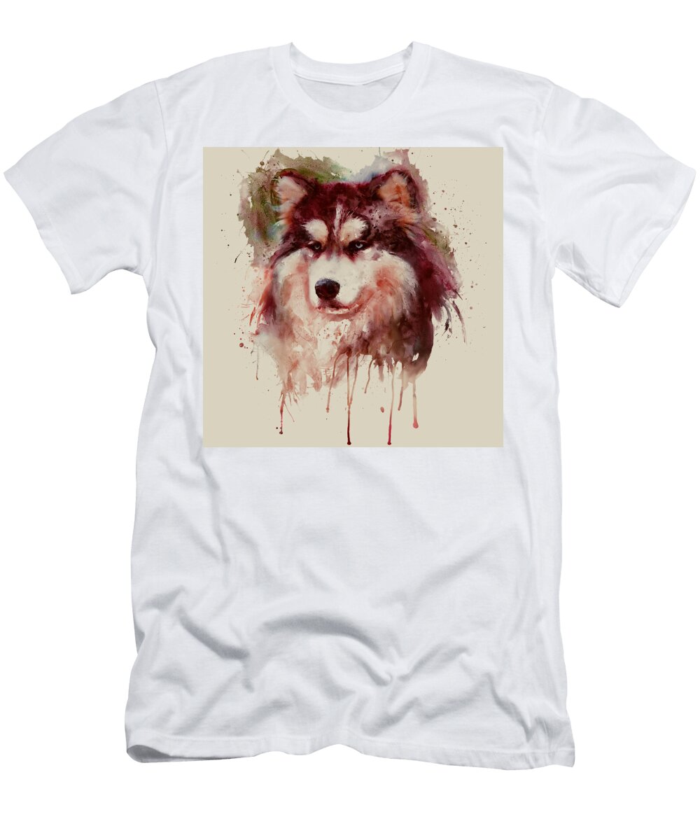 Alaskan Malamute Cream and Red Wood Marian Voicu T-Shirt