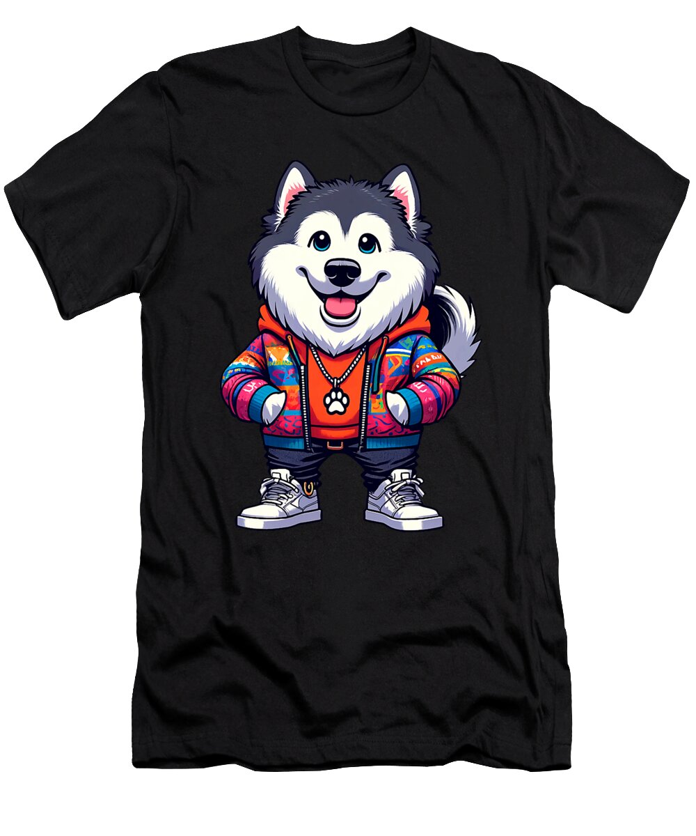Alaskan Malamute Dog Cool Jacket Outfit Dog Mom Zyneu Gangd T-Shirt