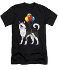 Alaskan Malamute Dog with Ballons Funny Gift Zimstarus T-Shirt