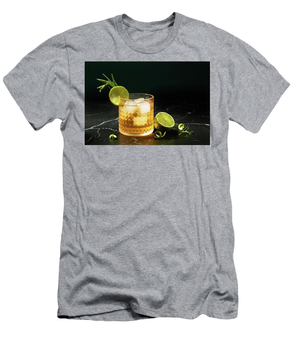 Alcoholic or Non Alcoholic Cocktail with Lime and Rosemary on a Cocktails T-Shirt