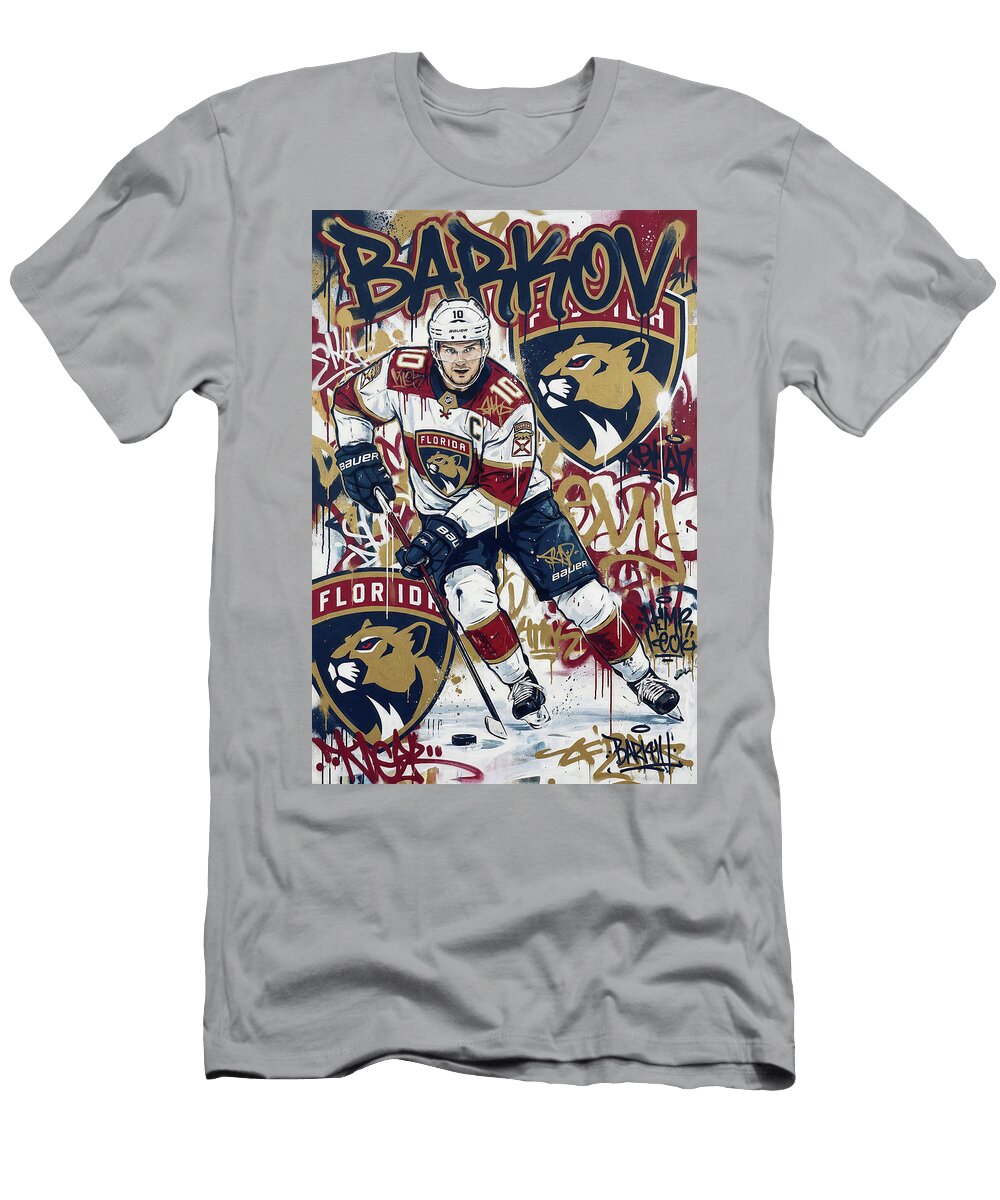 Aleksander Barkov Florida Panthers Graffiti Poster Hockey Player NHL Sampadart Gallery T-Shirt
