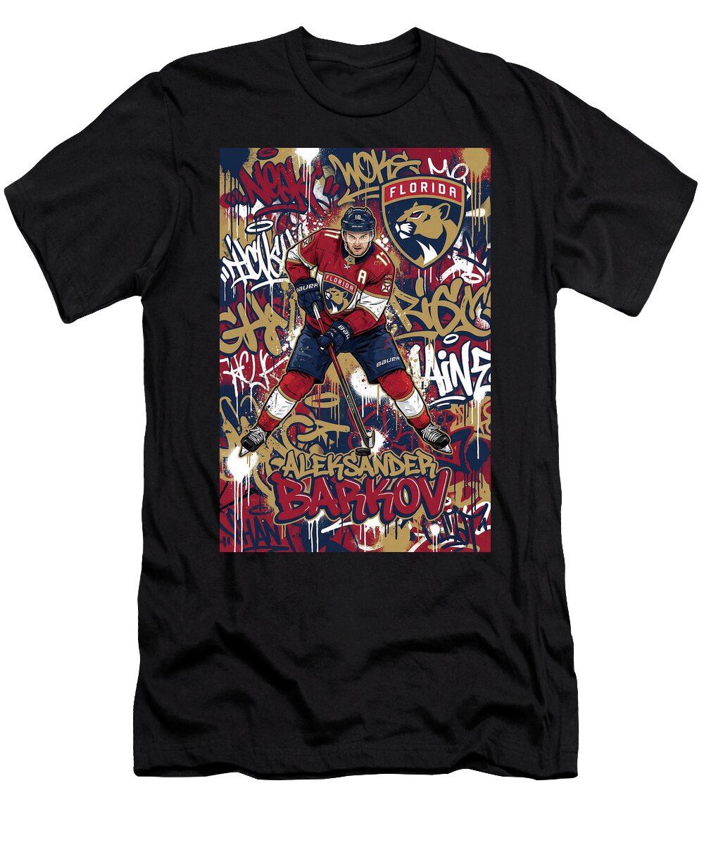 Aleksander Barkov Graffiti Poster Hockey Player NHL Sampadart Gallery T-Shirt