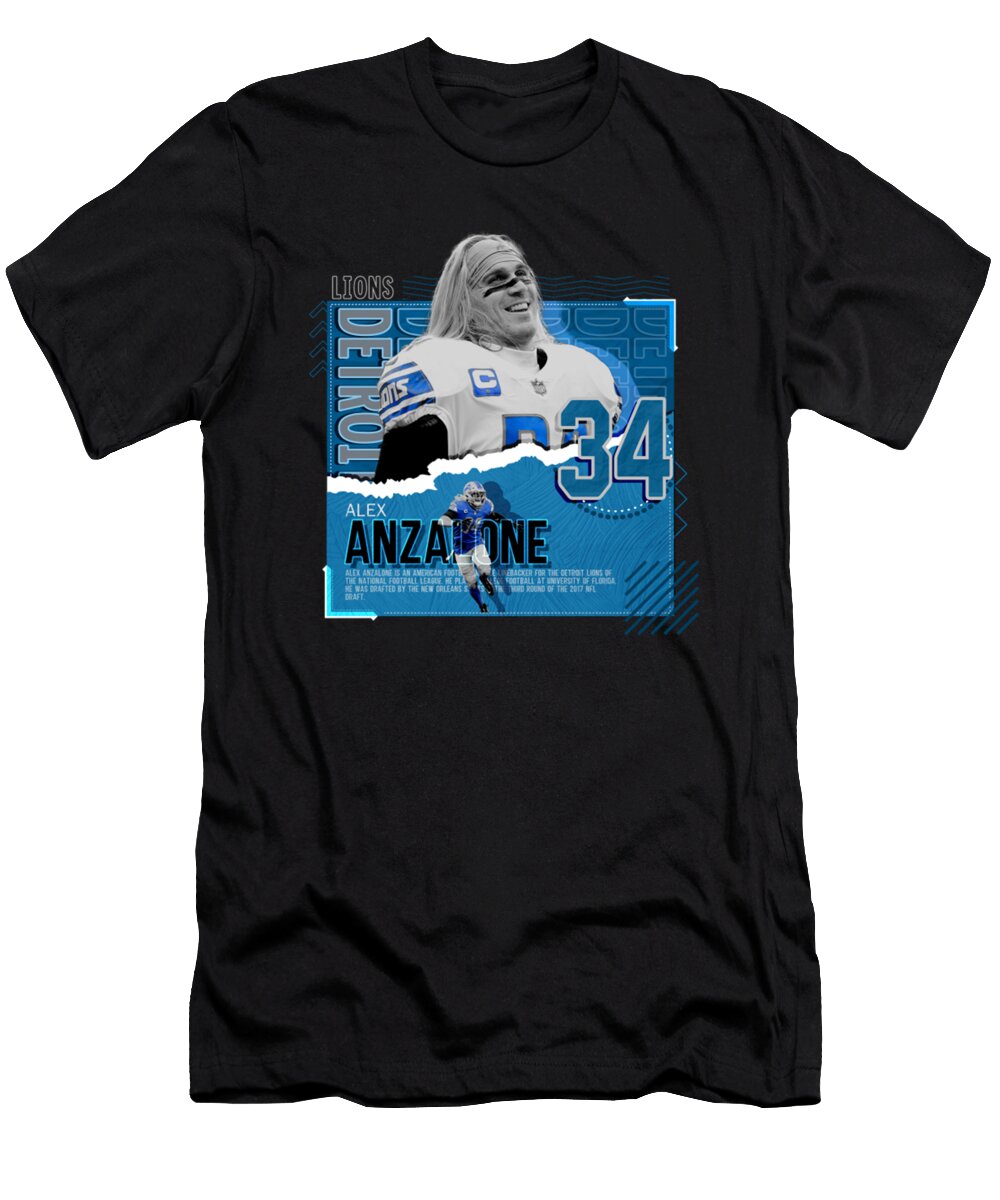 Alex Anzalone Football Paper Poster Lions Kelvin Kent T-Shirt
