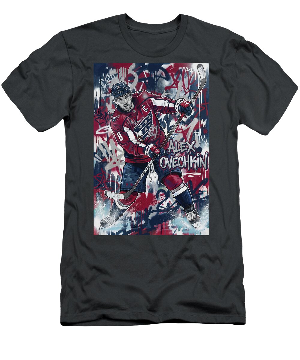 Alex Ovechkin Graffiti Poster Hockey Player NHL Sampadart Gallery T-Shirt