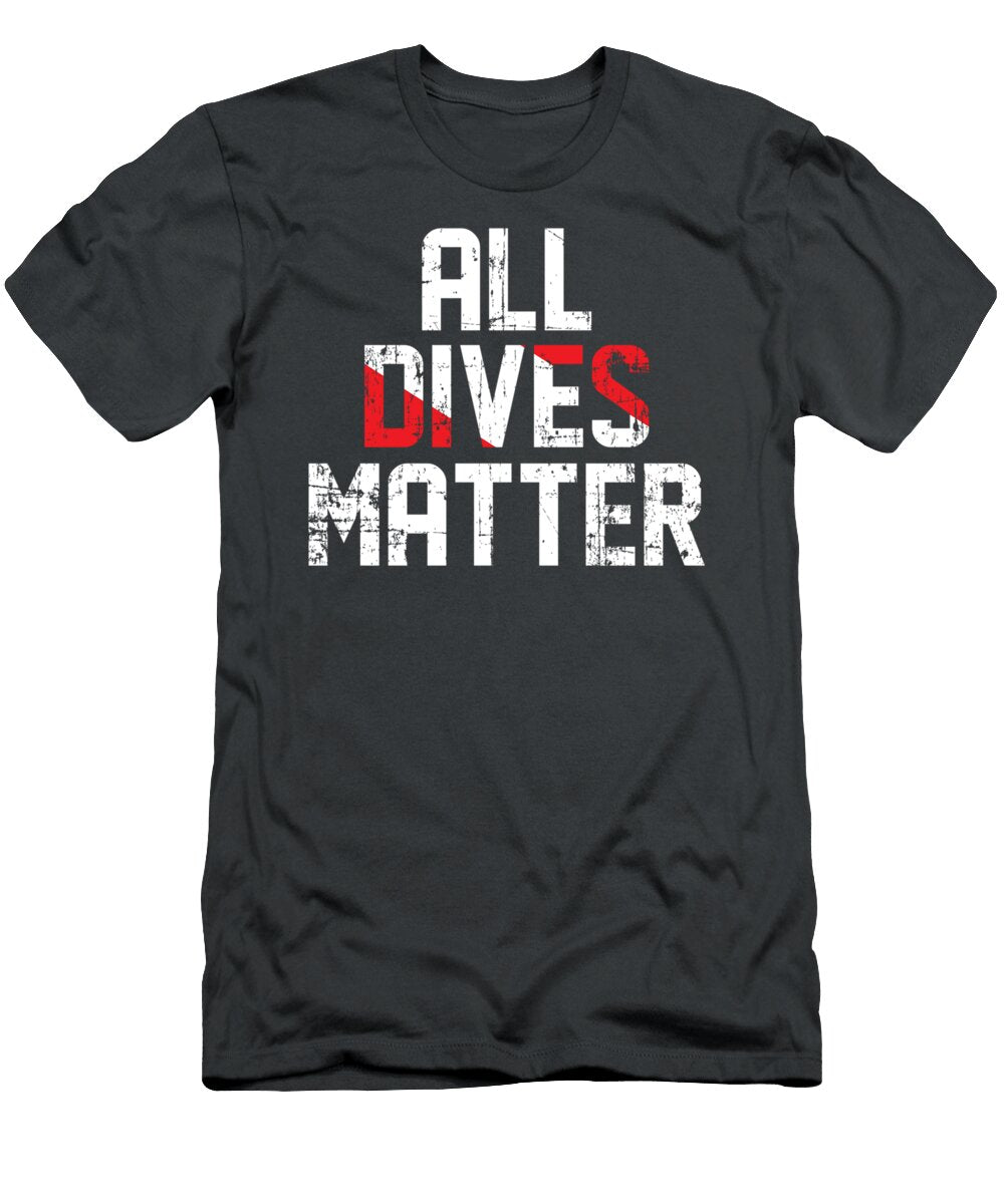 All Dives Matter Funny Open Water Diver Flag Scuba Diving Omrano Minna T-Shirt