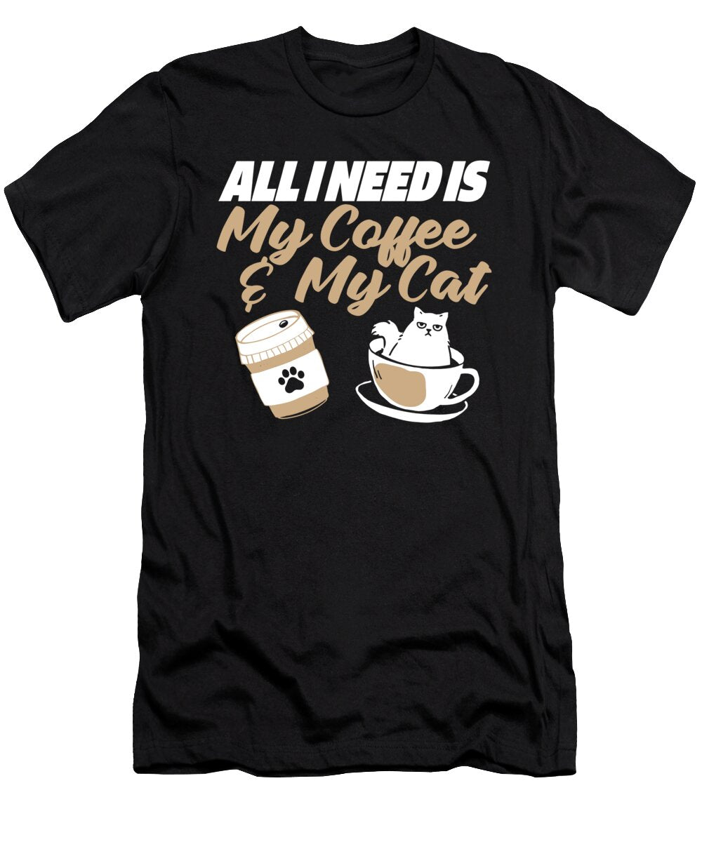 All I Need Is Coffee and My Cat Barista Roasting Coffee Cat Crazy Squirrel T-Shirt