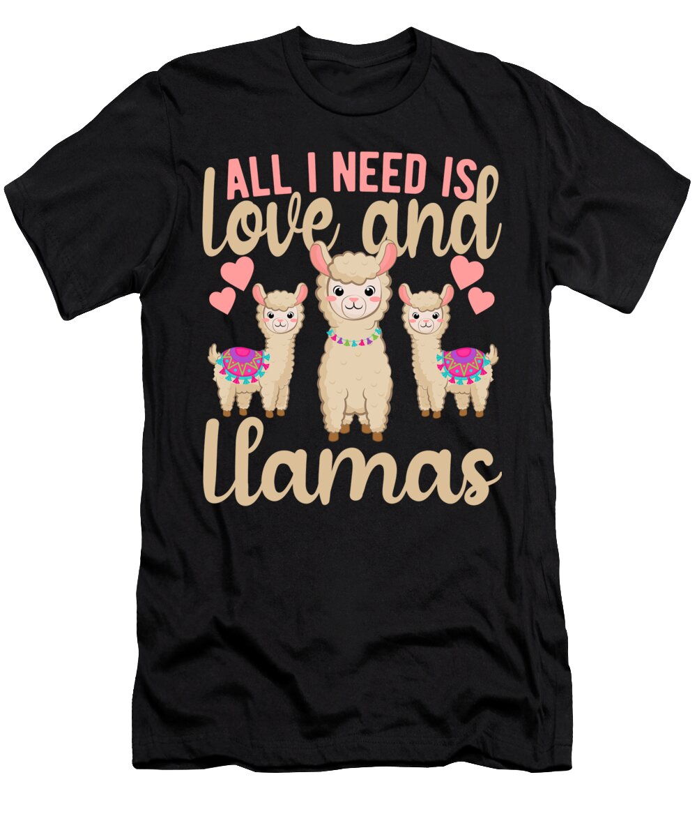 All I Need Is Love and Llamas Kawaii Honey Shop Art T-Shirt