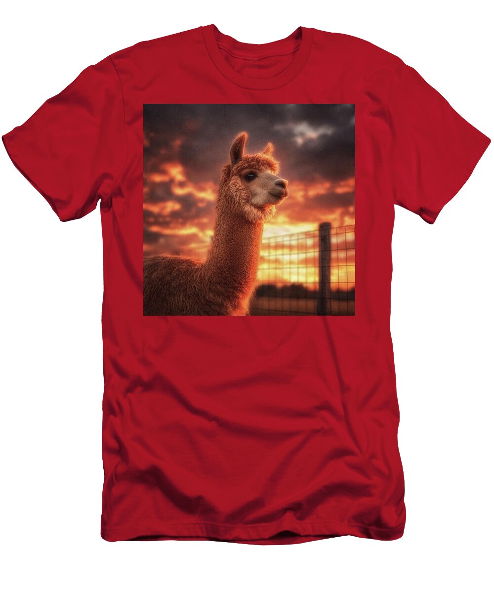 Alpaca At Sunset Esoterica Art Agency T-Shirt