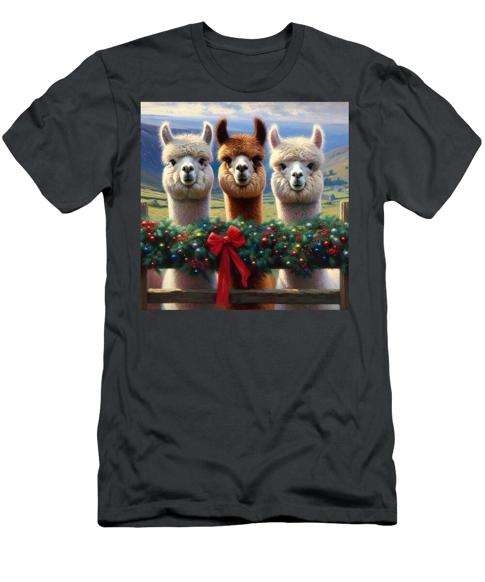 Alpaca Christmas Janice Maclellan T-Shirt