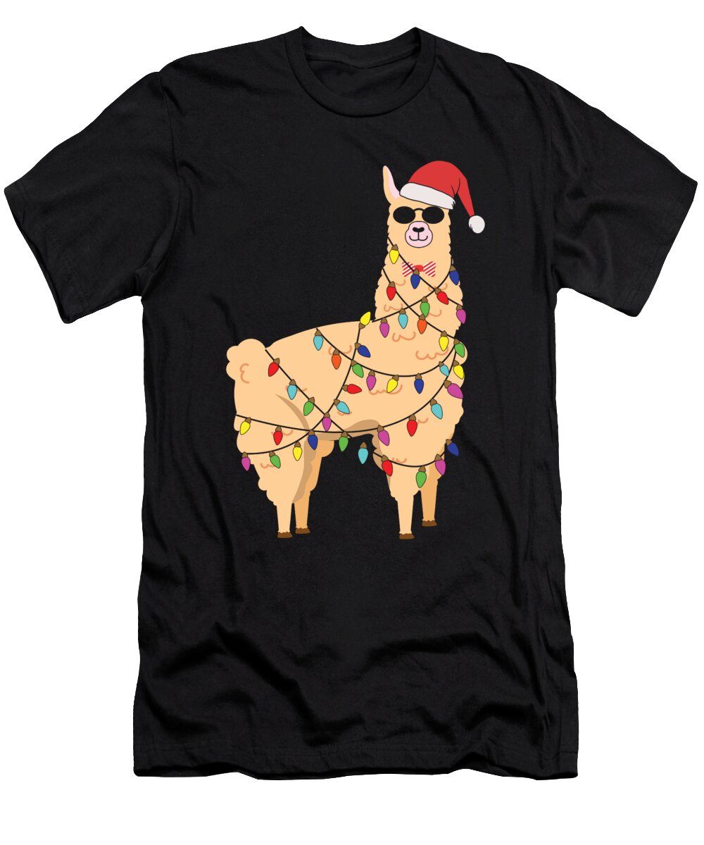 Alpaca Christmas Lights Llama December Christmas Shirtom T-Shirt
