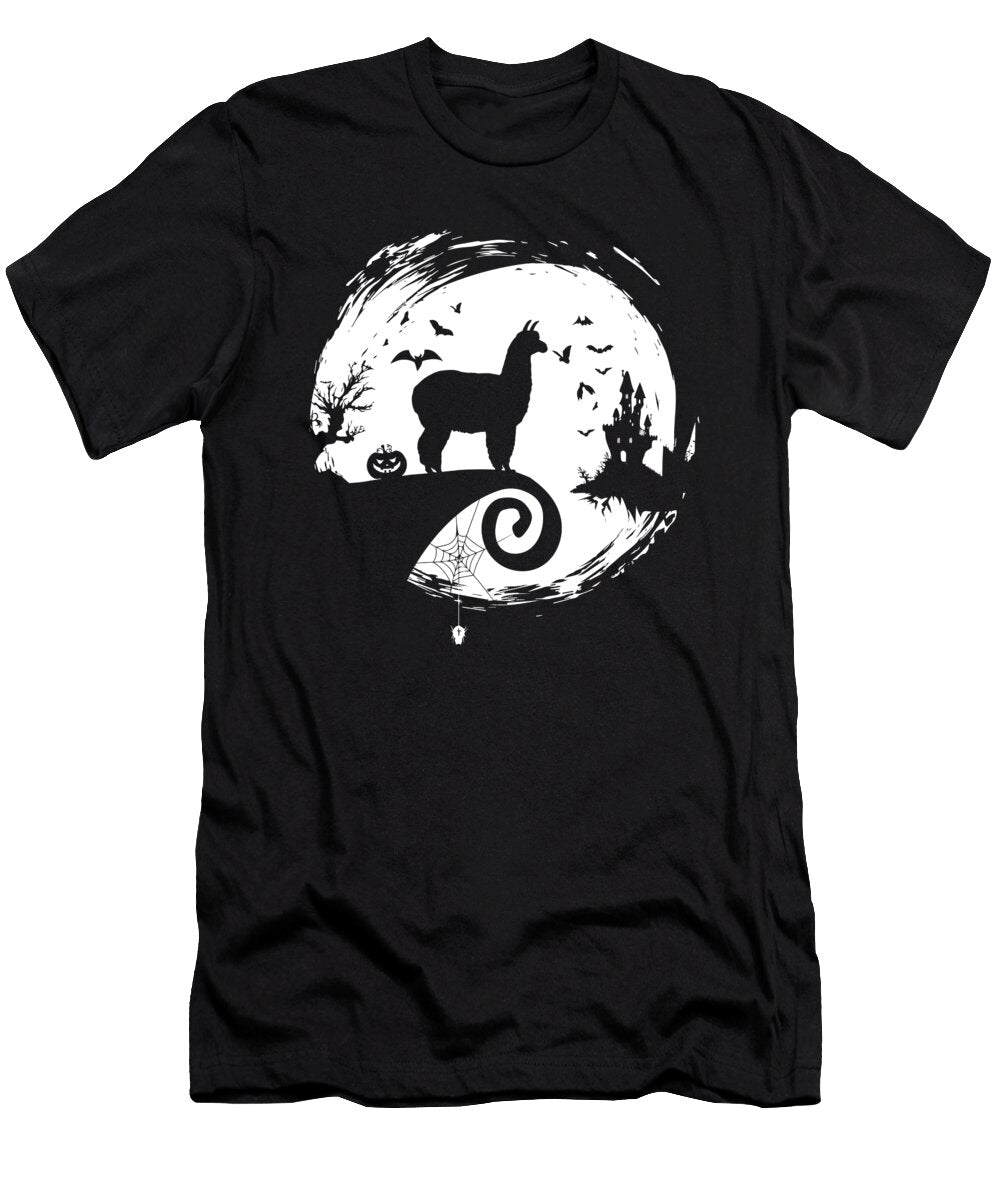 Alpaca Halloween Costume Moon Silhouette Creepy Wowshirt T-Shirt