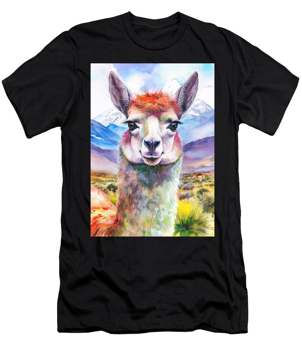 Alpaca in the Andes Real Art T-Shirt