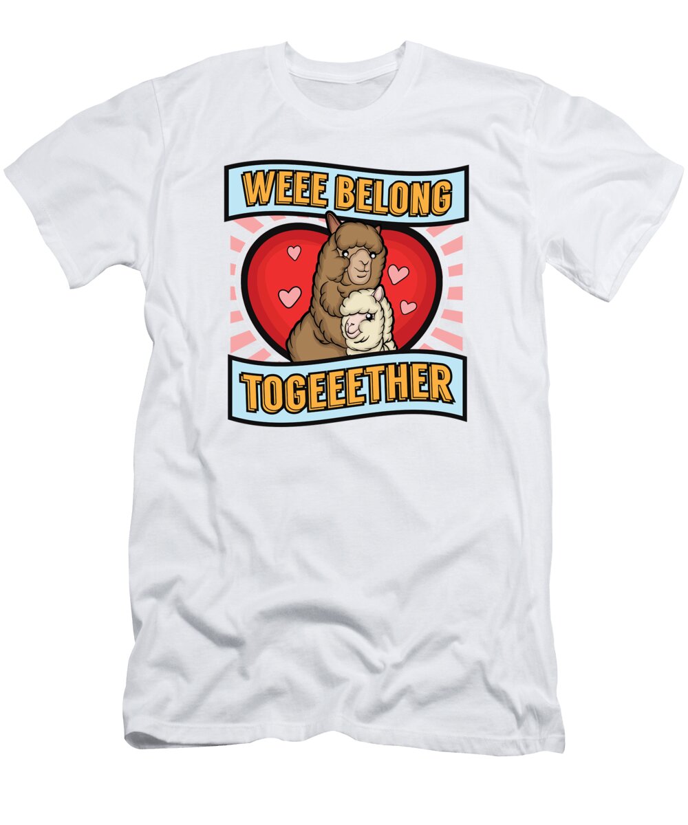 Alpaca Llama Love Valentine Partner Romance Cute Marco Rothe T-Shirt