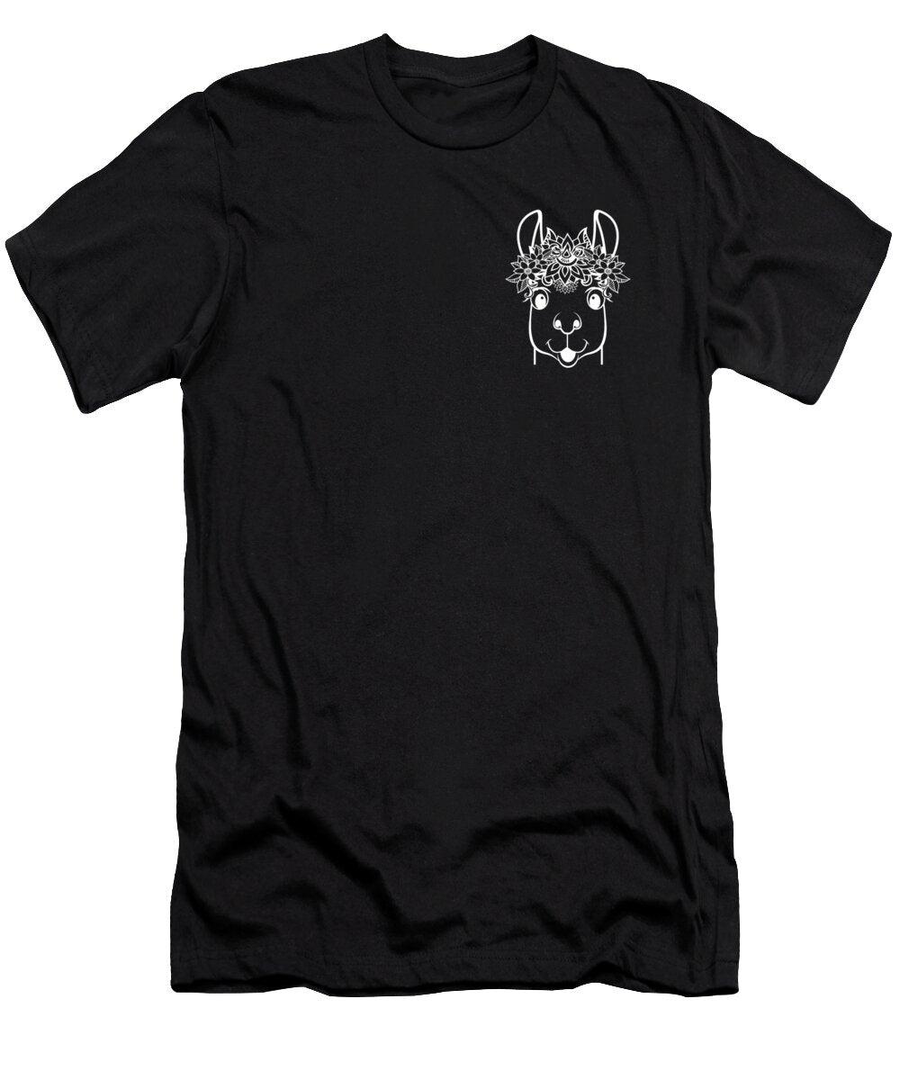 Alpaca Logo Emblem Guanaco Llama Vicuna Breeder Alpaca Marco Rothe T-Shirt