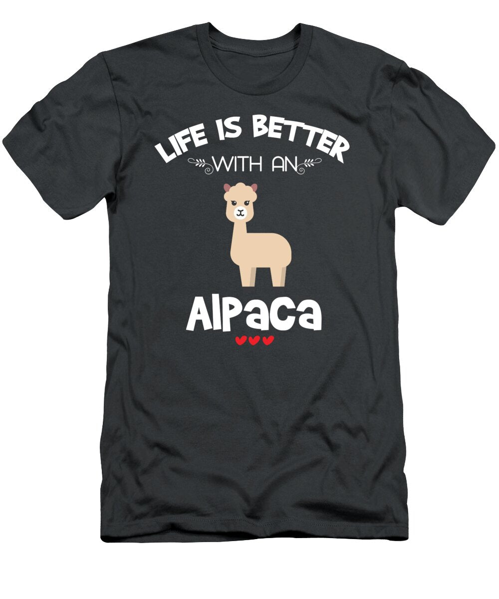 Alpaca Lover Gift Life Is Better with an Alpaca Gift James C T-Shirt