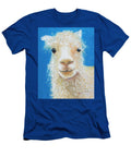 Alpaca on Blue Background Jan Matson T-Shirt