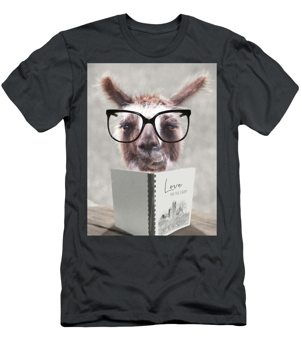 Alpaca Reading Love on the Farm Lori Deiter T-Shirt