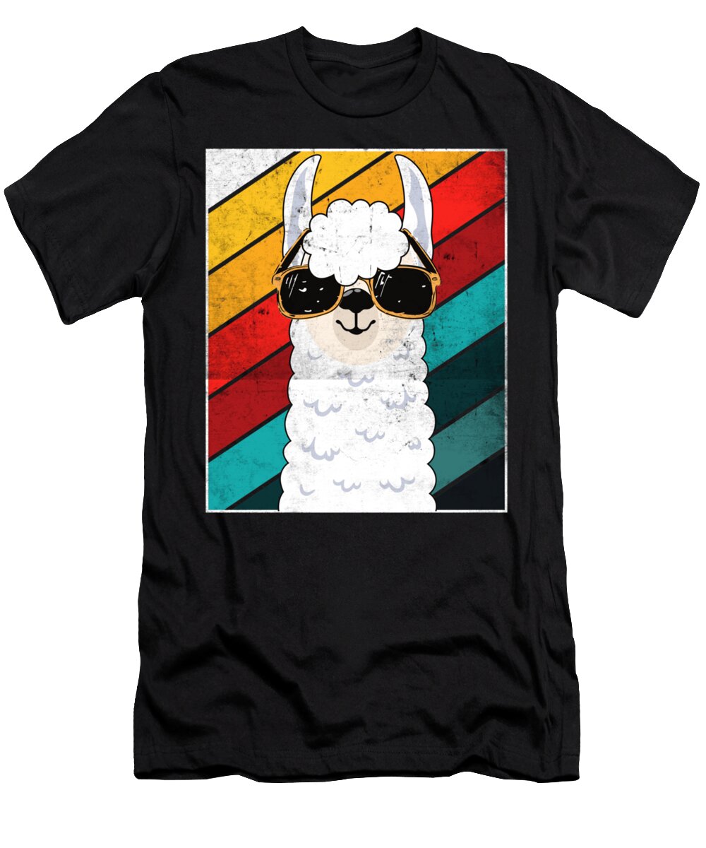 Alpaca Retro Gift Cool Llama with Sunglasses Donna Georgia T-Shirt