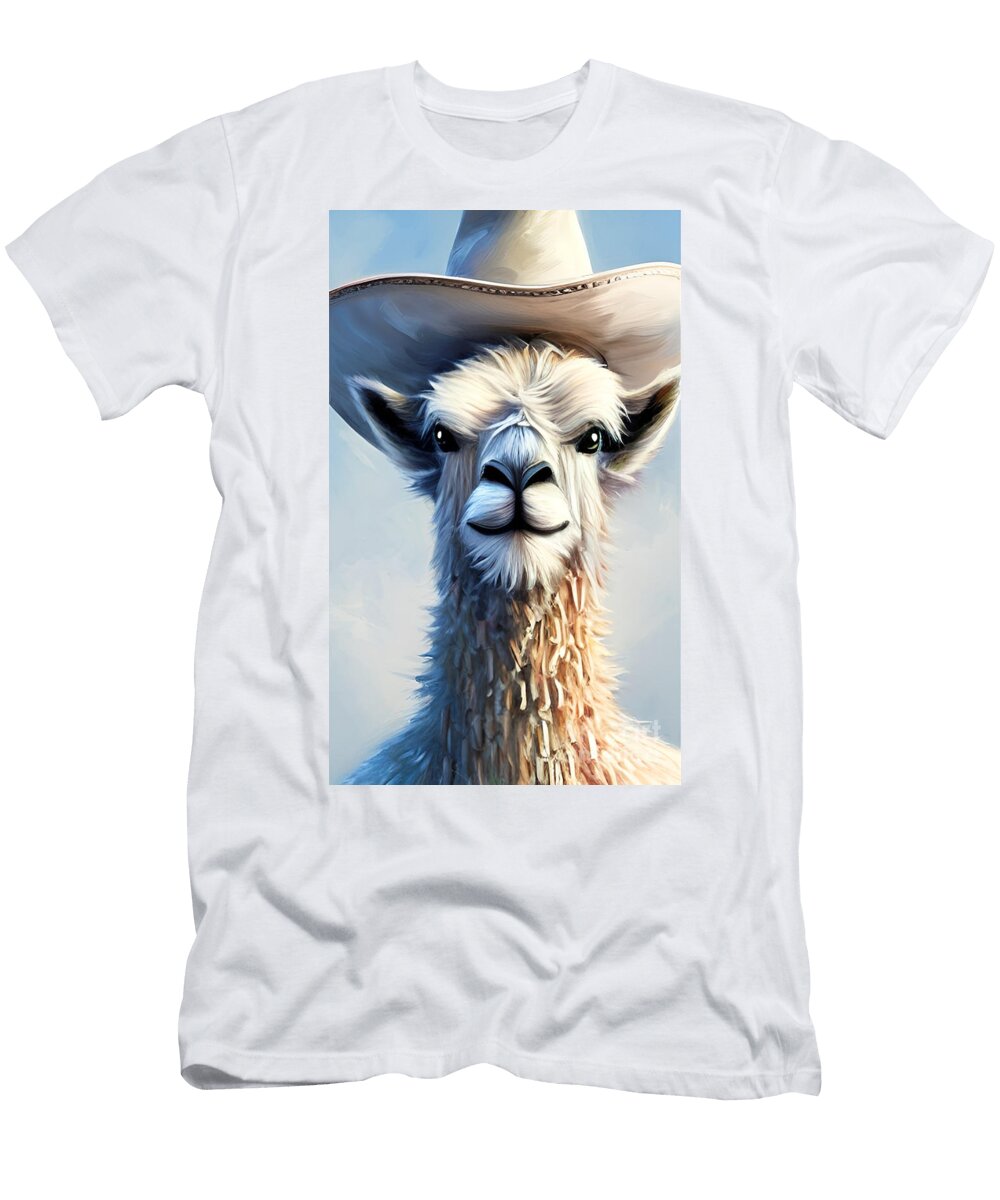 Alpaca Wearing Hat Gaspar Avila T-Shirt