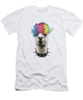 Alpaca with Rainbow Wig Portrait Madame Memento T-Shirt
