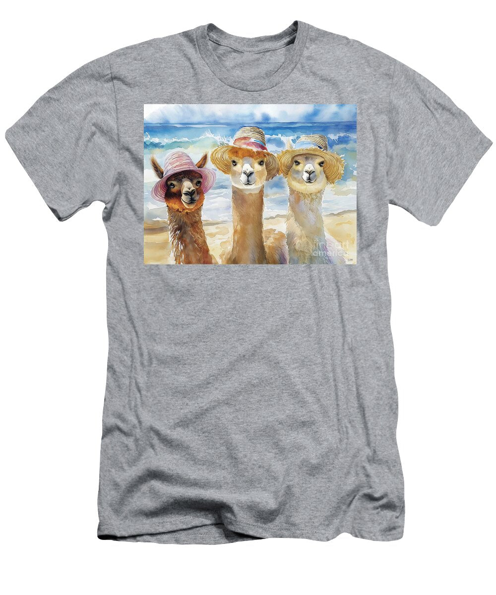 Alpacas Enjoying a Beach Day Lauras Creations T-Shirt