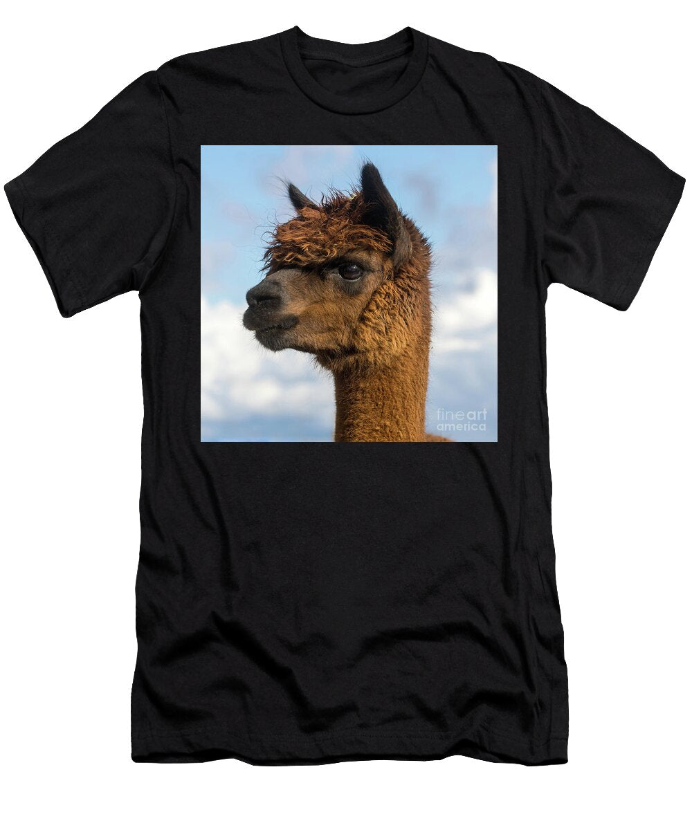 Alpacas Head on a Farm in Northern California Yuval Helfman T-Shirt