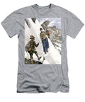 Alps Climbing a Mountain in Tyrol with Pickles and Ropes Years 1880 19th Century Colour Engraving American School T-Shirt