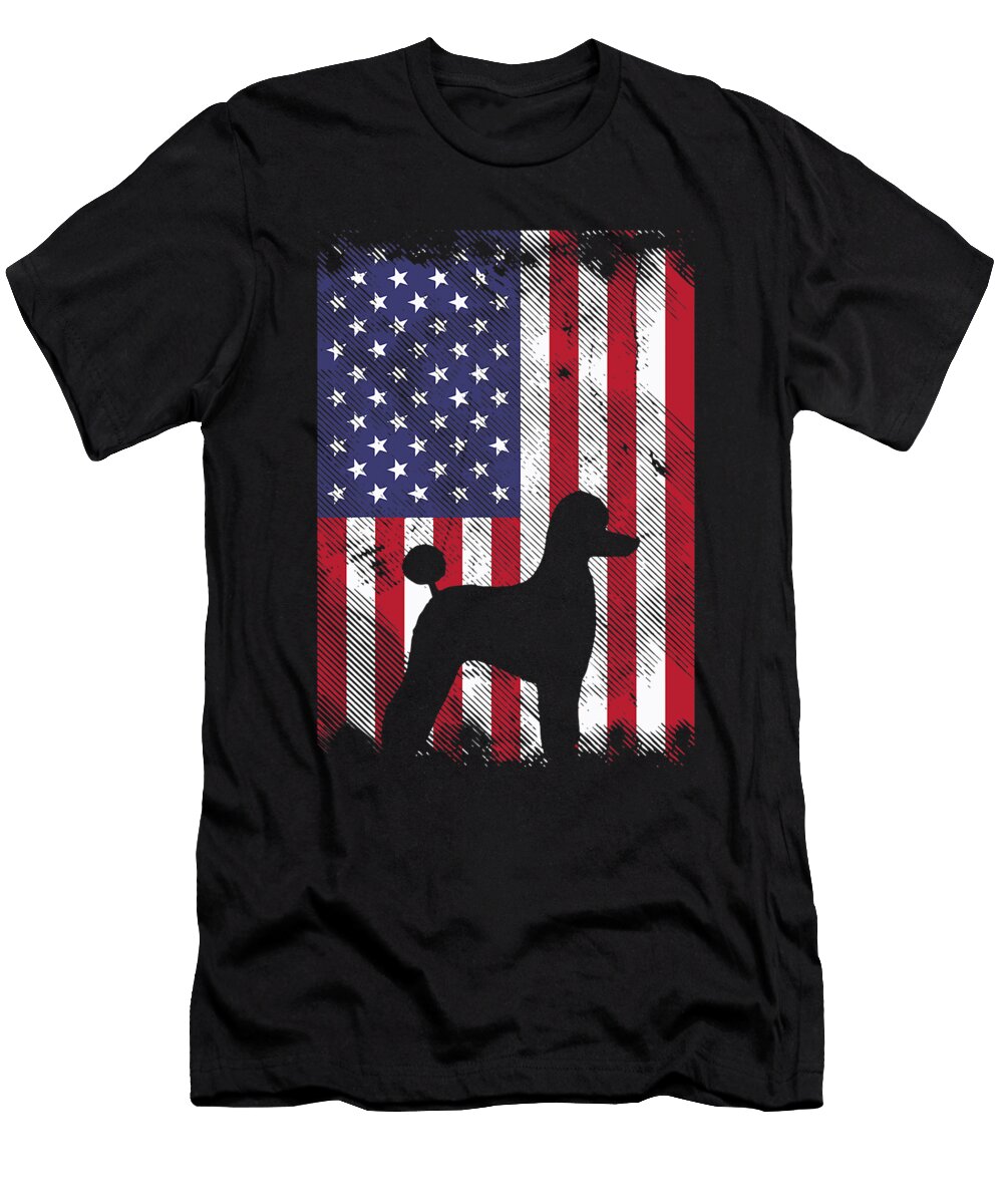 America Flag Poodle Vintage Patriotic Dog Lover Owner Gift Dhbubble T-Shirt