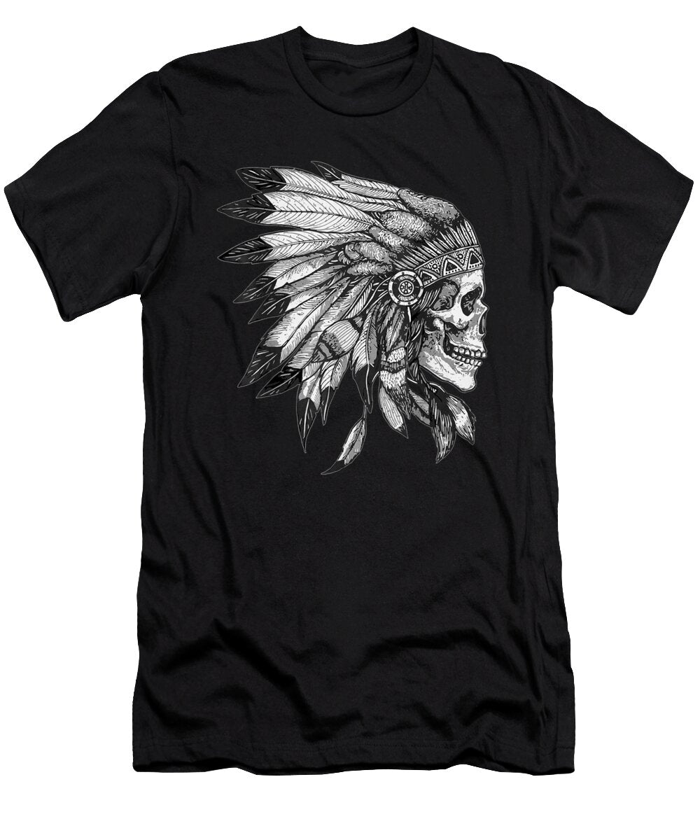 American Motorcycle Skull Native Indian Eagle Shannon Nelson Art T-Shirt