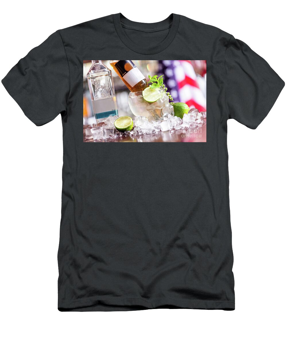 American Style Margarita Beer Coctail in Skull Glass on Bar Michal Bednarek T-Shirt