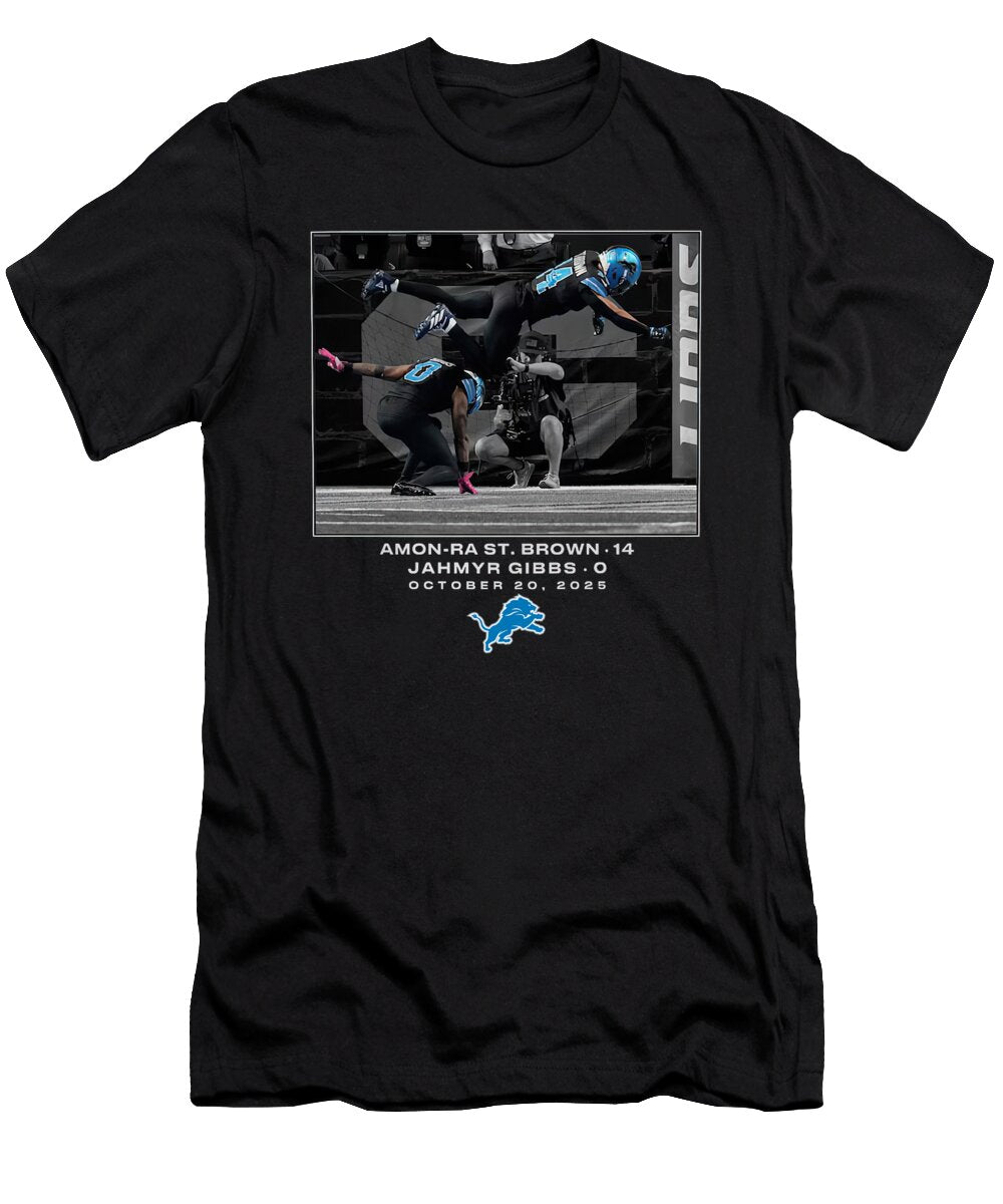 Amon Ra St Brown and Jahmyr Gibbs Detroit Lions NFL Flash Features Week 7 Emilie Jacobs T-Shirt