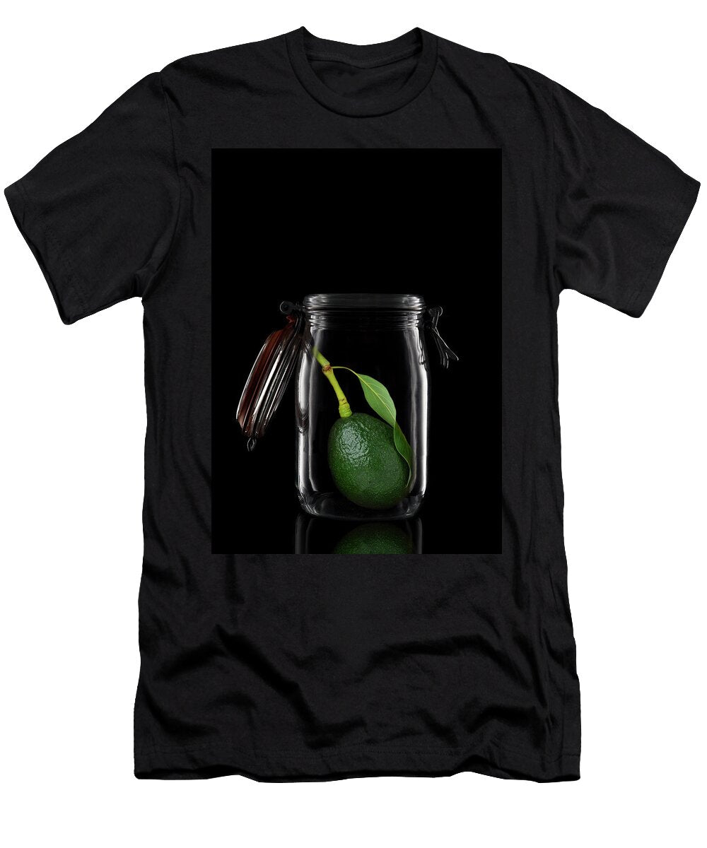 An Avocado with Stem and Leaf in a Glass Storage or Canning Jar Steve Cukrov T-Shirt