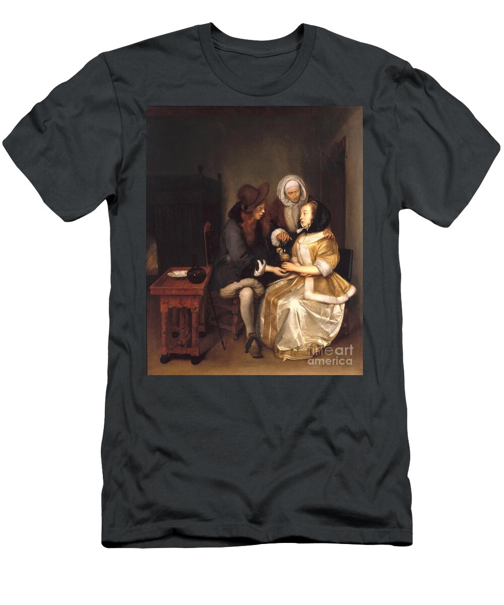 An Interior with a Couple and a Procuress the Glass of Lemonade Gerard Terborch T-Shirt