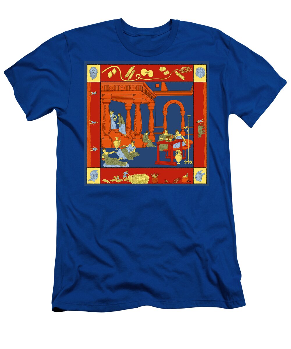 Ancient Roman Pasta Tapestry Donna Olson T-Shirt
