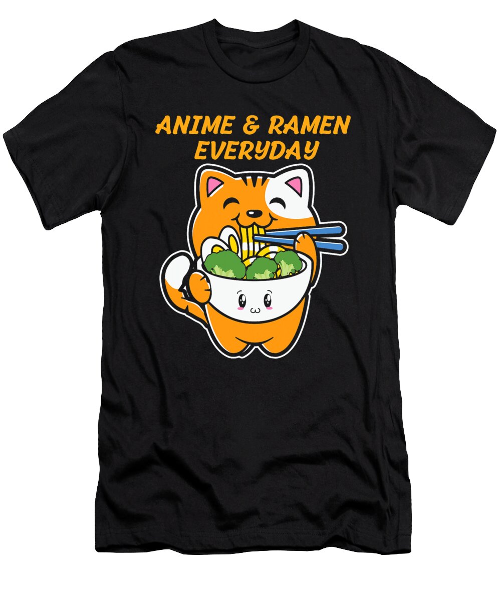 Anime and Ramen Everyday Kawaii Ramen Cat Manga Lover Anime Dhbubble T-Shirt