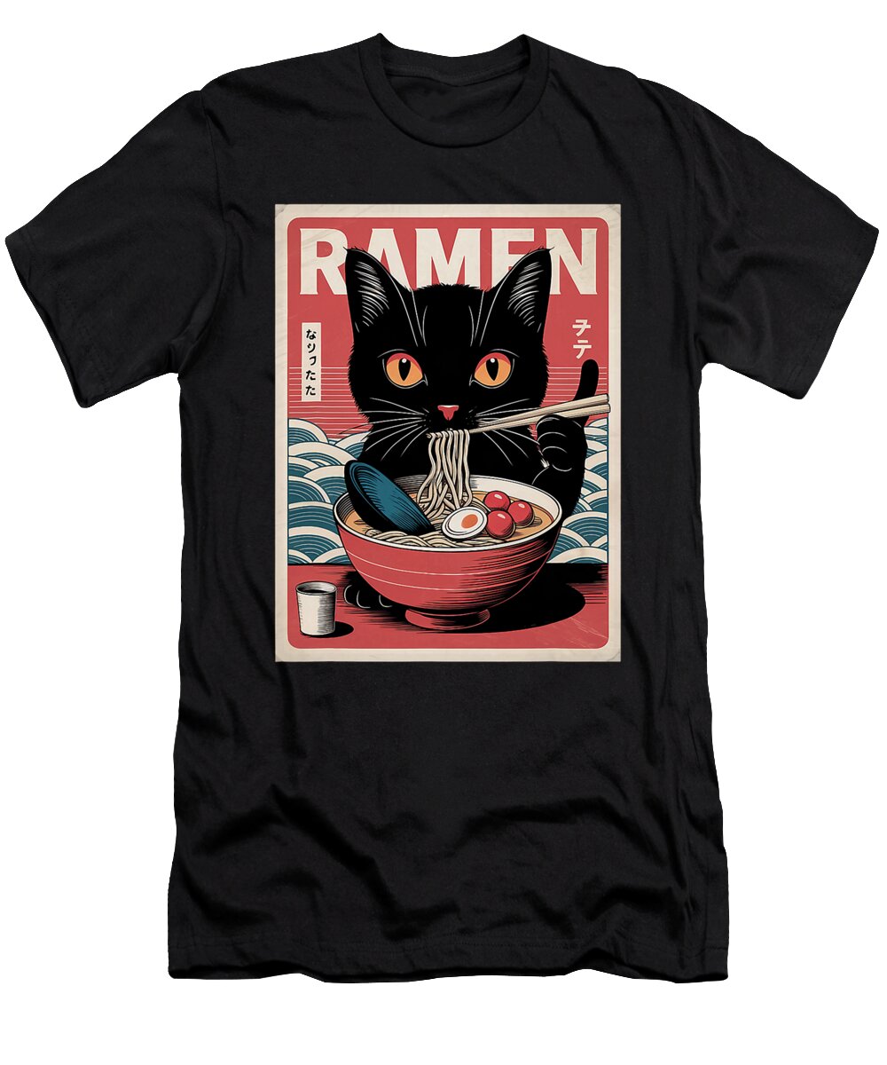 Anime Cat Manga Kawaii Otaku Neko Japanese Ramen Zyneu Gangd T-Shirt