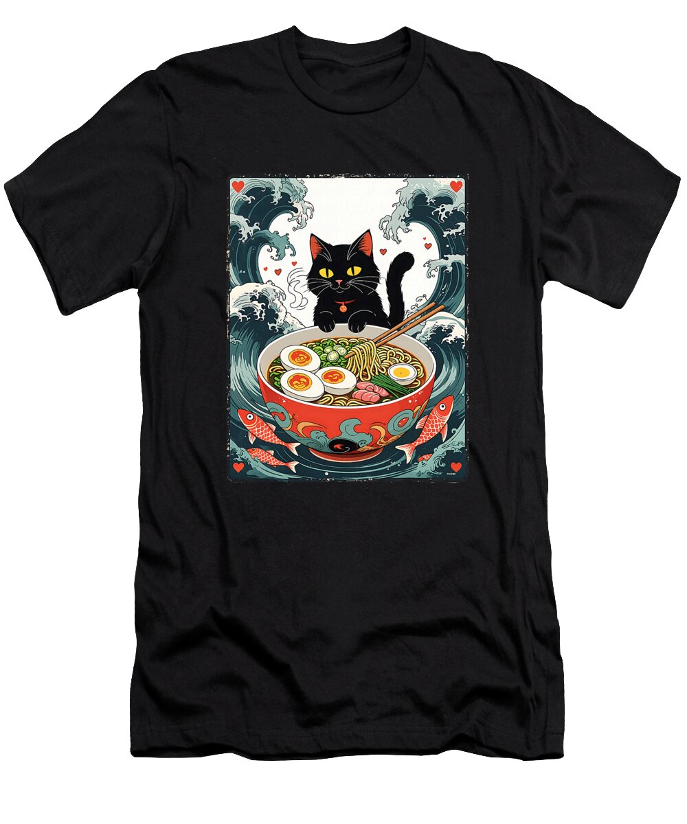 Anime Cat Ramen Lover Cat Ramen Japanese Funny Zyneu Gangd T-Shirt