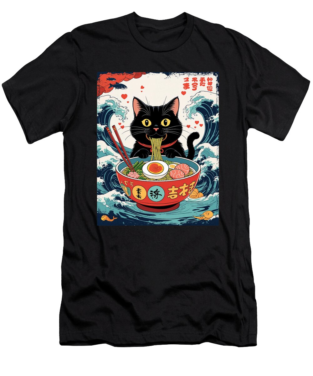 Anime Cat Ramen Lover Gifts Zyneu Gangd T-Shirt