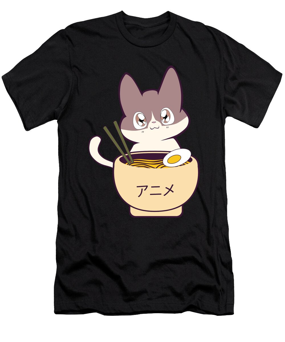 Anime Cat Ramen Shirtom T-Shirt