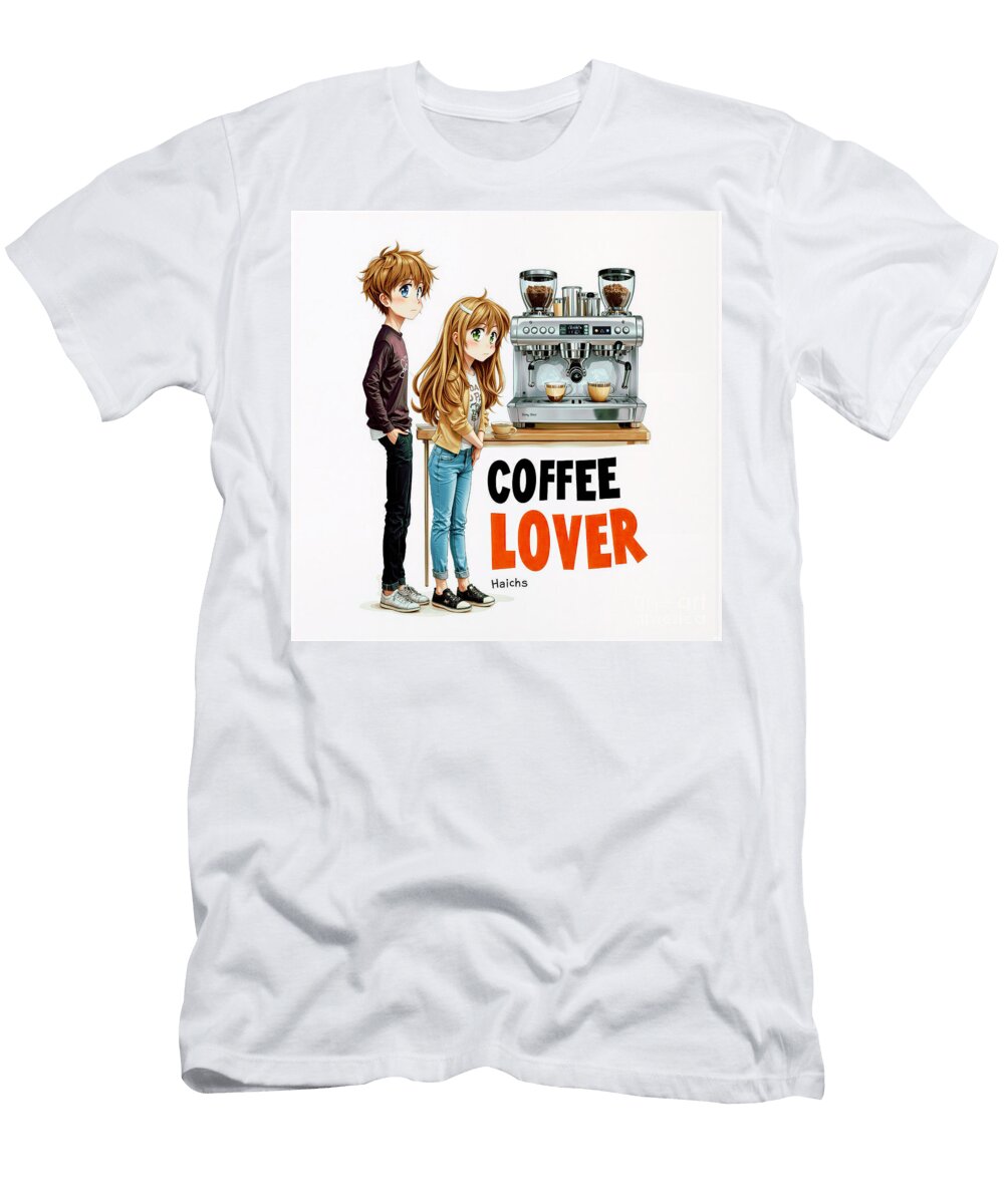 Anime Characters with Coffee Machine Grafititee S T-Shirt