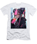 Anime Girl with Pink Hair and Black Jacket Drinks Boba Tea Keylee Timna T-Shirt