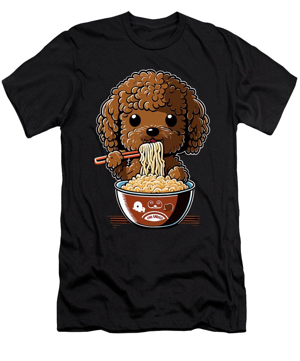 Anime Pet Design Cute Toy Poodle Dog Eating Zyneu Gangd T-Shirt