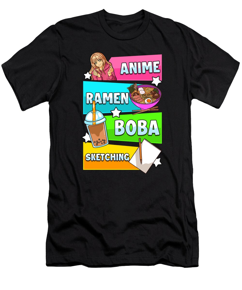 Anime Ramen Te Boba and Drawings Manga Japan Tshirtoftheyear Lejan T-Shirt